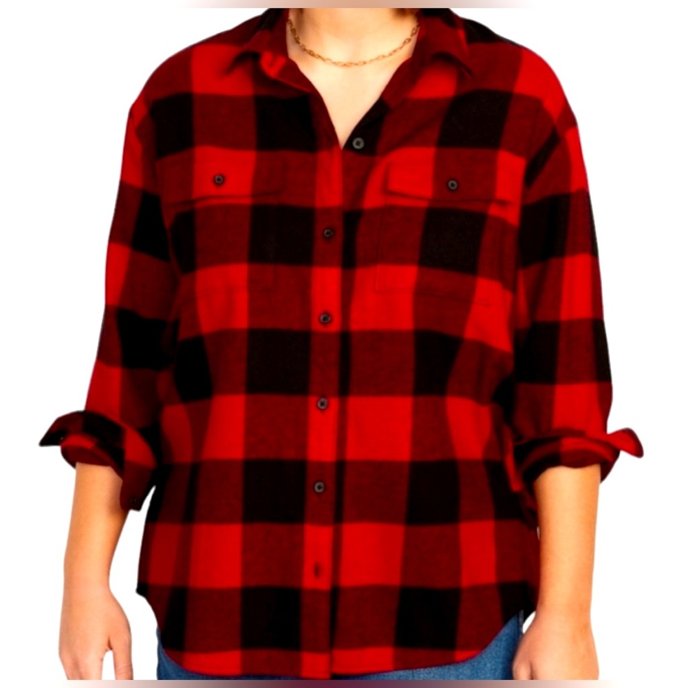 Old Navy Long Sleeve Plaid Boyfriend Shirt